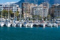 Picturesque views of the marina from the sea in Salerno Royalty Free Stock Photo