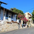 The picturesque village of Ano Platanias in Crete is situated on a hill