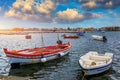 The picturesque village of Marzamemi, in the province of Syracuse, Sicily. Square of Marzamemi, a small fishing village, Siracusa Royalty Free Stock Photo