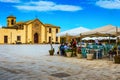 The picturesque village of Marzamemi, in the province of Syracuse, Sicily. Square of Marzamemi, a small fishing village, Siracusa Royalty Free Stock Photo