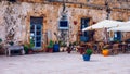 The picturesque village of Marzamemi, in the province of Syracuse, Sicily. Square of Marzamemi, a small fishing village, Siracusa Royalty Free Stock Photo