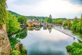 The picturesque village on the river bank, Borghetto sul Mincio , Verona, Italy, It is a hamlet of the municipality of Valeggio su Royalty Free Stock Photo