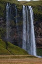 Picturesque waterfall Seljalandsfoss autumn view, southwest Iceland