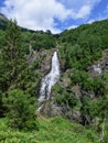 Picturesque waterfall Stalheimfossen on the way to the village of Gudvangen