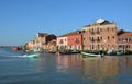 Picturesque waterfront scene on the island of Murano in the Venetian Lagoon, Italy