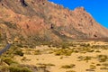 Picturesque And Winding Road Crossing The Volcanic Desert In El Teide National Park. April 13, 2019. Santa Cruz De Tenerife Spain Royalty Free Stock Photo