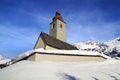 Picturesque winter landscape with Kirche. Lech Royalty Free Stock Photo