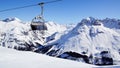 Picturesque winter landscape with skilift.