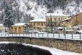 Picturesque winter scene by the river of Florina, a small town in northern Greece