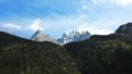 Picturesque Winter sunset in chamonix, view from the valley of chamonix. Haute Savoy,French Alps. France Royalty Free Stock Photo