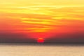 Picturesque yellow-red sunrise over the sea. Black Sea, Bulgaria Royalty Free Stock Photo