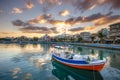 The pictursque port of Sitia, Crete, Greece at sunset.