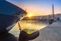 The pictursque port of Sitia, Crete, Greece at sunset. Sitia is a traditional town at the east Crete. Royalty Free Stock Photo