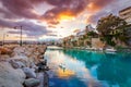 The pictursque port of Sitia, Crete, Greece at sunset. Sitia is a traditional town at the east Crete. Royalty Free Stock Photo