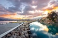 The pictursque port of Sitia, Crete, Greece at sunset. Sitia is a traditional town at the east Crete. Royalty Free Stock Photo