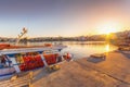 The pictursque port of Sitia, Crete, Greece at sunset. Sitia is a traditional town at the east Crete.