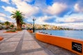 The pictursque port of Sitia, Crete, Greece at sunset. Sitia is a traditional town at the east Crete. Royalty Free Stock Photo