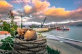 The pictursque port of Sitia, Crete, Greece at sunset. Sitia is a traditional town at the east Crete. Royalty Free Stock Photo