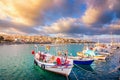 The pictursque port of Sitia, Crete, Greece at sunset. Sitia is a traditional town at the east Crete. Royalty Free Stock Photo