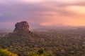 Pidurangala Ancient Forest Monastery, Sigiriya, Sri Lanka - View of sigirya rock at sunset