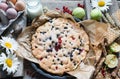 Pie with apples and berries Royalty Free Stock Photo
