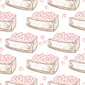 Pie with berries vector seamless pattern