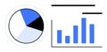Pie Chart and Bar Graph Visualizing Statistical Data Comparison for Business Trends Royalty Free Stock Photo