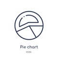 pie chart circular interface icon from user interface outline collection. Thin line pie chart circular interface icon isolated on