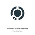 Pie chart circular interface vector icon on white background. Flat vector pie chart circular interface icon symbol sign from