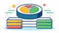 Pie chart and data bars, business analytics and reports vector design Generative AI Royalty Free Stock Photo
