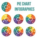 Pie chart diagram data Elements For Template infographic. Infographics for 2, 3, 4, 5 ,6, 7, 8 positions. Set of business icons Royalty Free Stock Photo