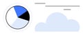 Data Visualization with Pie Chart and Cloud Representation in Minimal Design Royalty Free Stock Photo