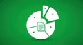pie chart with document icon on green background Royalty Free Stock Photo