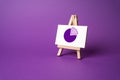 Pie chart on an easel stand. Royalty Free Stock Photo