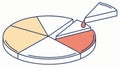 Pie chart with extracted slice, emphasizing a specific data segment, vector design Generative AI Royalty Free Stock Photo