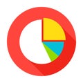 Pie Chart Flat Circle Icon Royalty Free Stock Photo