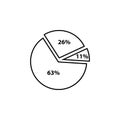 Pie Chart Flat Vector Icon Royalty Free Stock Photo