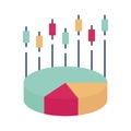 Pie chart flat vector icon which can easily modify or edit Royalty Free Stock Photo
