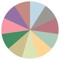 Pie chart, Pie graph, circular, circle diagram from series with 2 to 65 segments, portions. Ratio concept infographic,