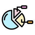 Pie chart icon color outline vector Royalty Free Stock Photo