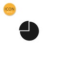 Pie chart icon isolated flat style.