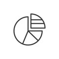 Pie Chart, icon in line design. Pie, chart, graph, data, statistics, analysis, segment on white background vector. Pie