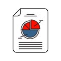 Pie Chart icon with Outline Filled Style Royalty Free Stock Photo