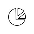 Pie Chart Icon Thin line art isolated Royalty Free Stock Photo