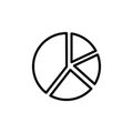 Pie chart icon Thin line art isolated Royalty Free Stock Photo