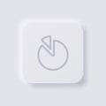 Pie chart icon, White Neumorphism soft UI Design for Web design. Royalty Free Stock Photo