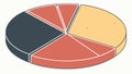 Pie chart illustrating data segments, useful for quick data analysis. vector design Generative AI Royalty Free Stock Photo