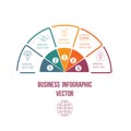 Pie chart Infographic colourful lines with text areas 5 position