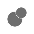 Pie chart, intersecting circles, venn diagram grey icon. Royalty Free Stock Photo