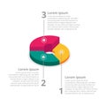 Pie chart on isolated background. Isometric pie charts different